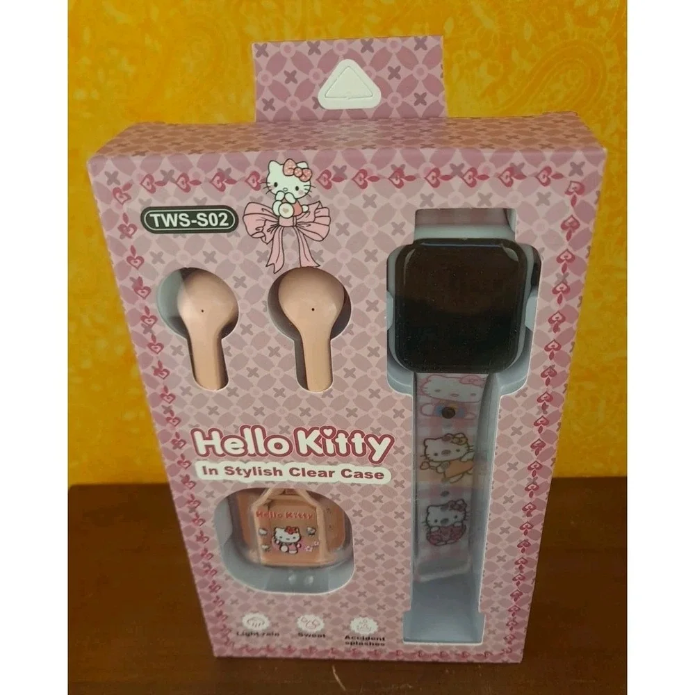TWS Hello Kitty Digital Smart Watch With‎ Earbuds NIB